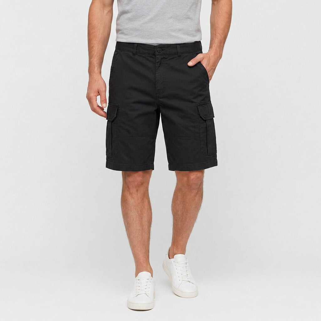 Cargo Shorts Flap Pockets Rolled Hem for Men