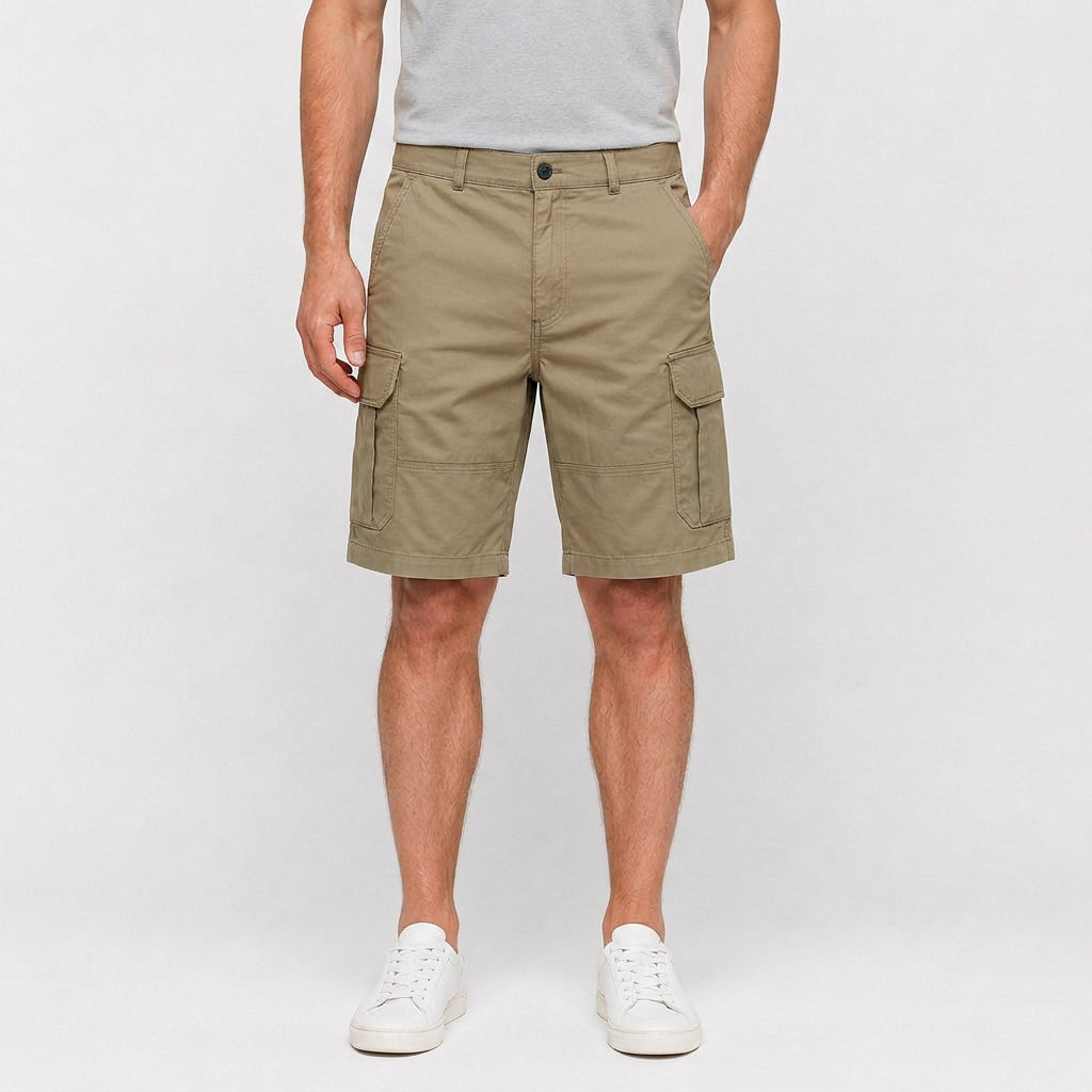 Cargo Shorts Flap Pockets Rolled Hem for Men