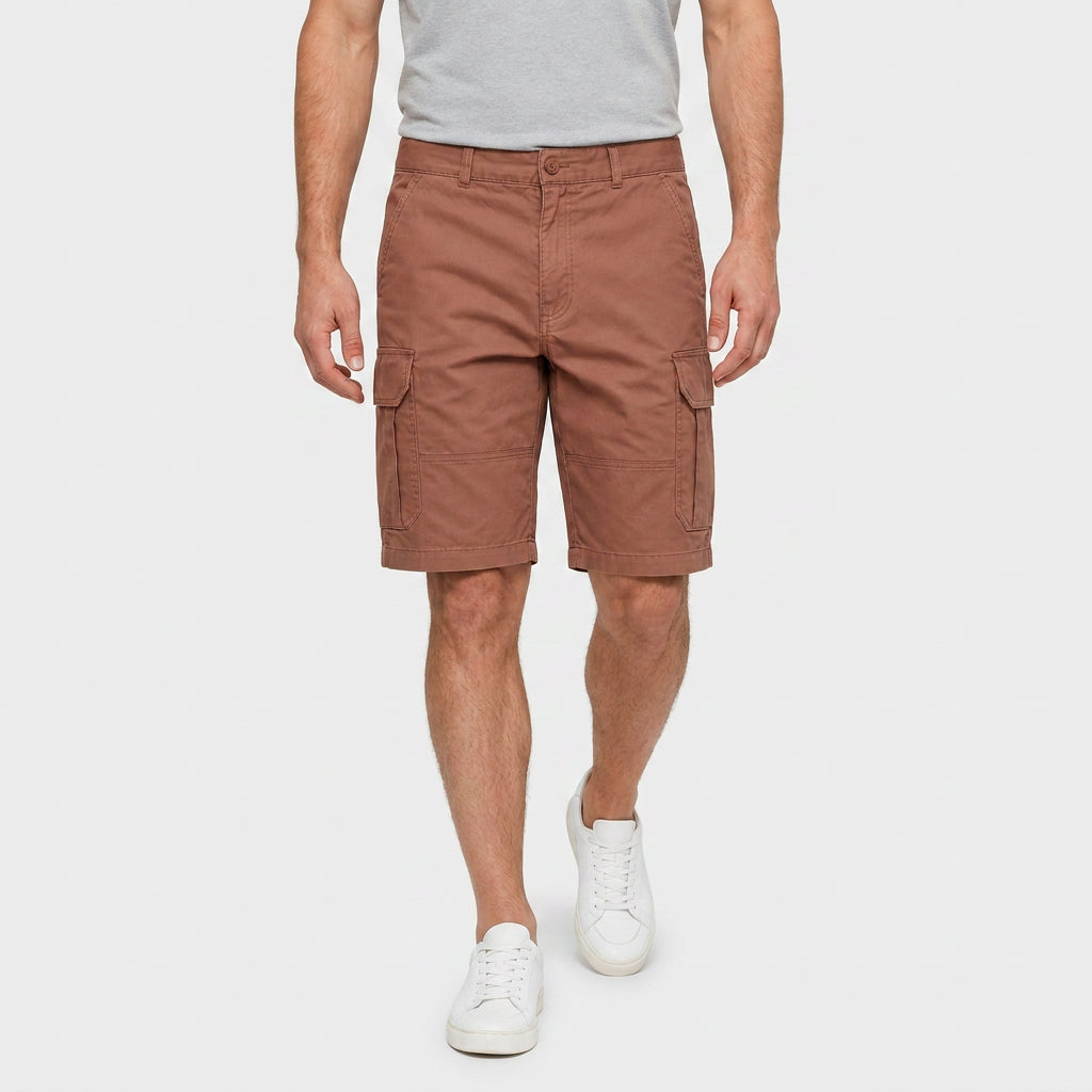 Cargo Shorts Flap Pockets Rolled Hem for Men