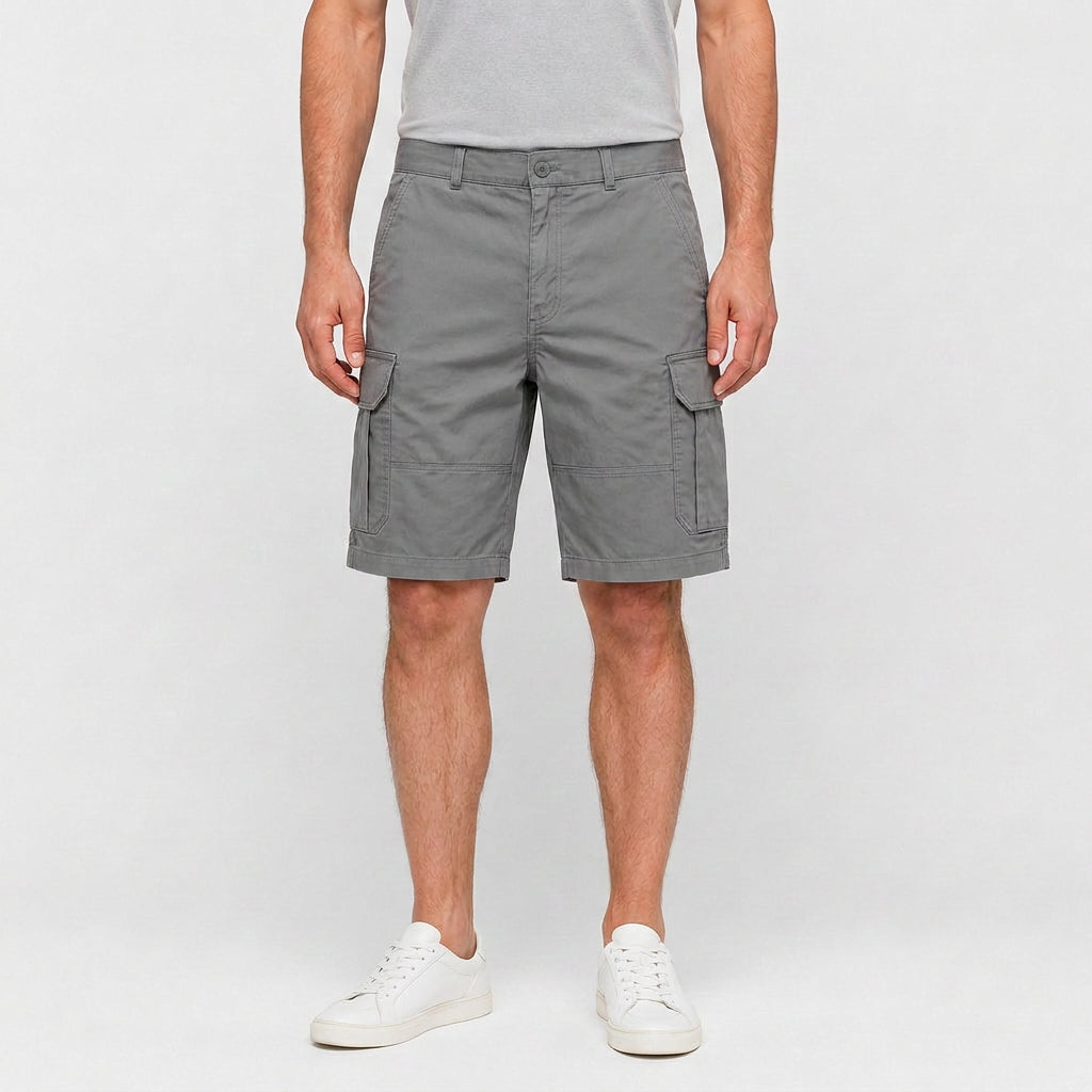 Cargo Shorts Flap Pockets Rolled Hem for Men