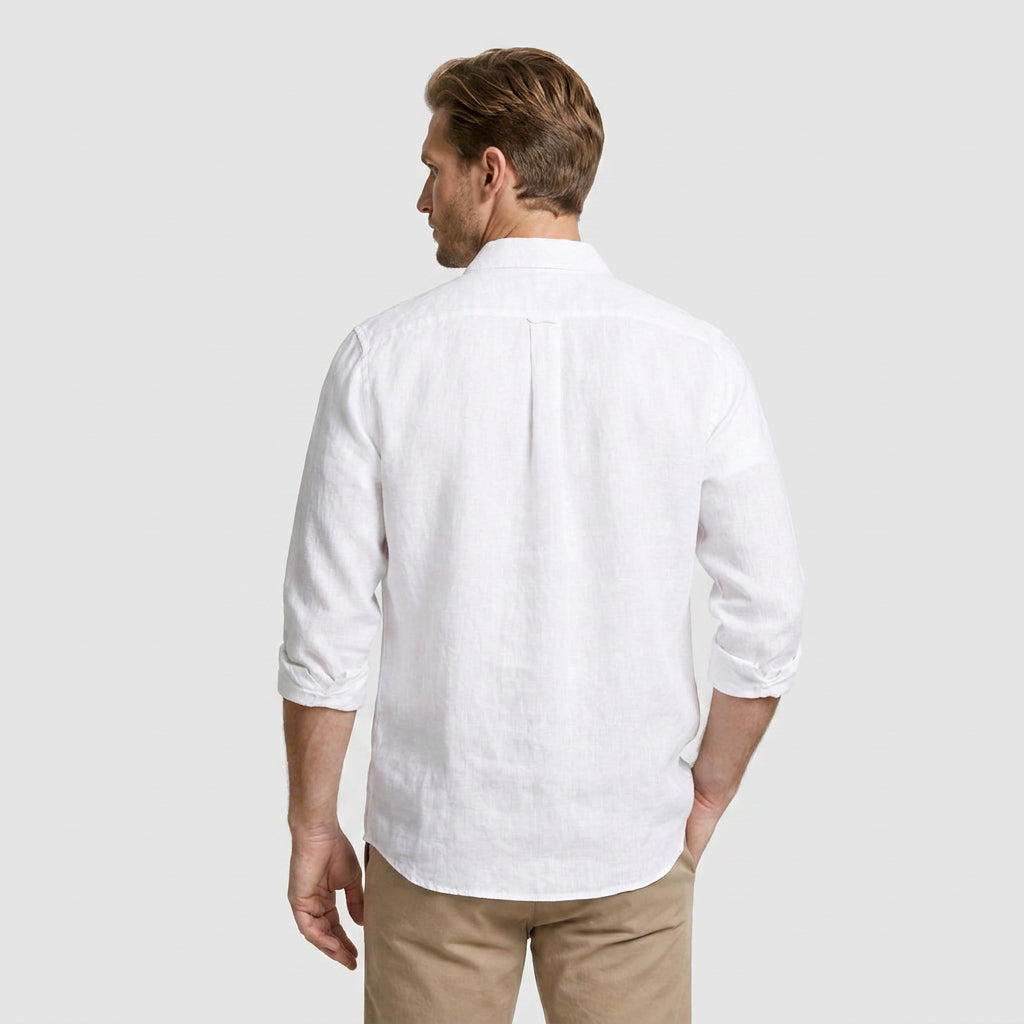 Linen Long Sleeve Shirt Relaxed Fit for Men