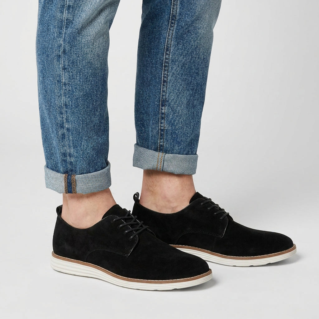 Suede Derby Shoe Contrast Sole Lace-Up for Men