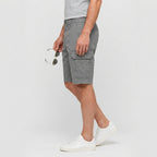 Cargo Shorts Flap Pockets Rolled Hem for Men