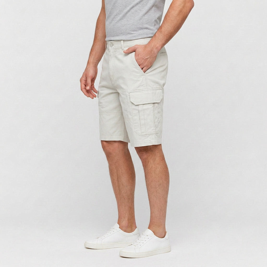 Cargo Shorts Flap Pockets Rolled Hem for Men