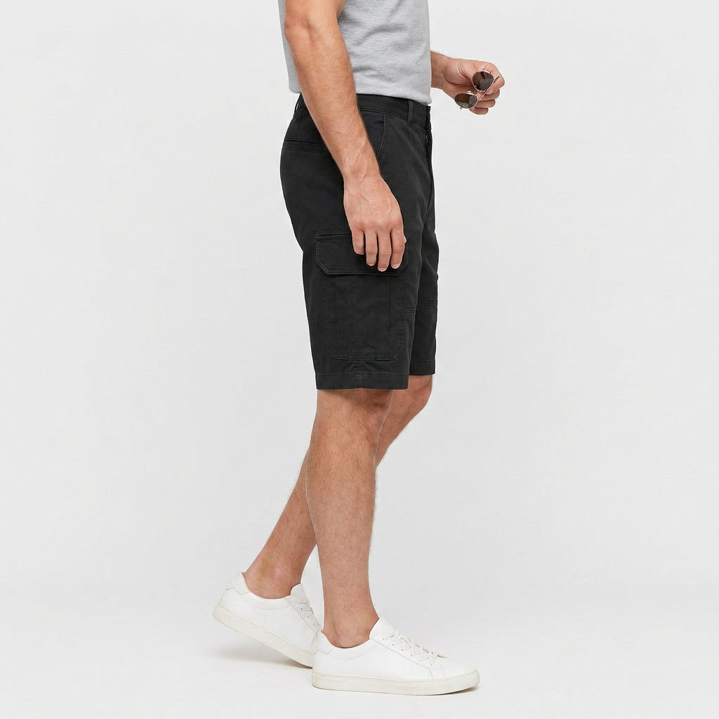 Cargo Shorts Flap Pockets Rolled Hem for Men