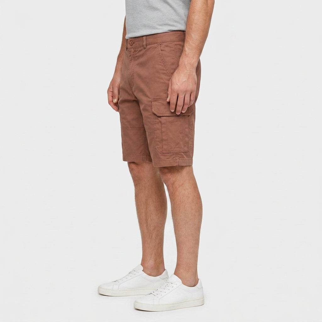 Cargo Shorts Flap Pockets Rolled Hem for Men