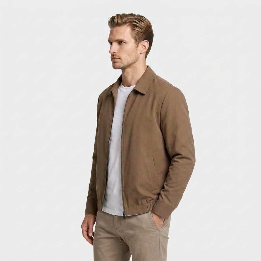 Harrington Jacket Full Zip Spread Collar for Men
