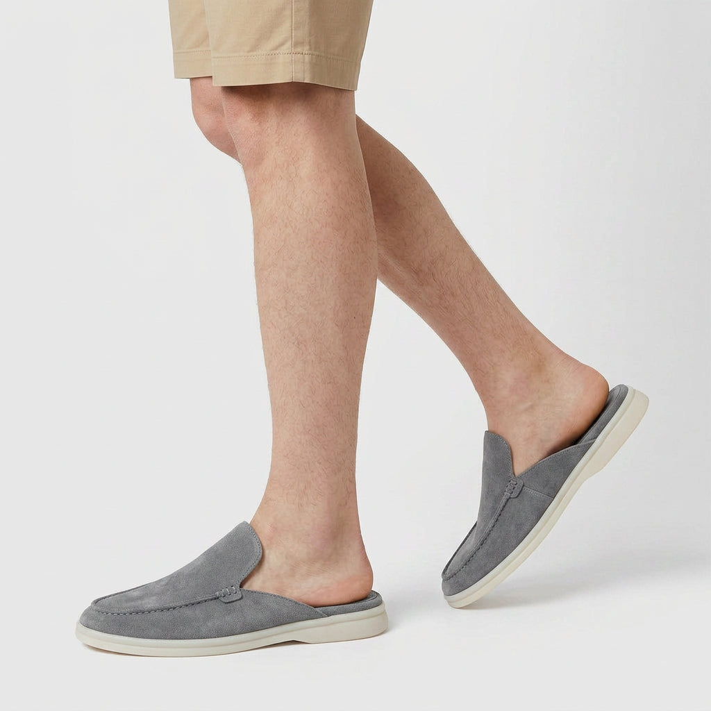 Suede Mule Loafer Apron Toe Platform Sole for Men