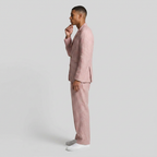 Linen Two-Piece Suit Relaxed Fit Gold Buttons for Men