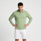 Long Sleeve Waffle Texture Polo Regular Fit for Men