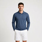 Long Sleeve Waffle Texture Polo Regular Fit for Men