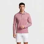 Long Sleeve Waffle Texture Polo Regular Fit for Men