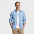 Linen Long Sleeve Shirt Relaxed Fit for Men
