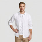 Linen Long Sleeve Shirt Relaxed Fit for Men