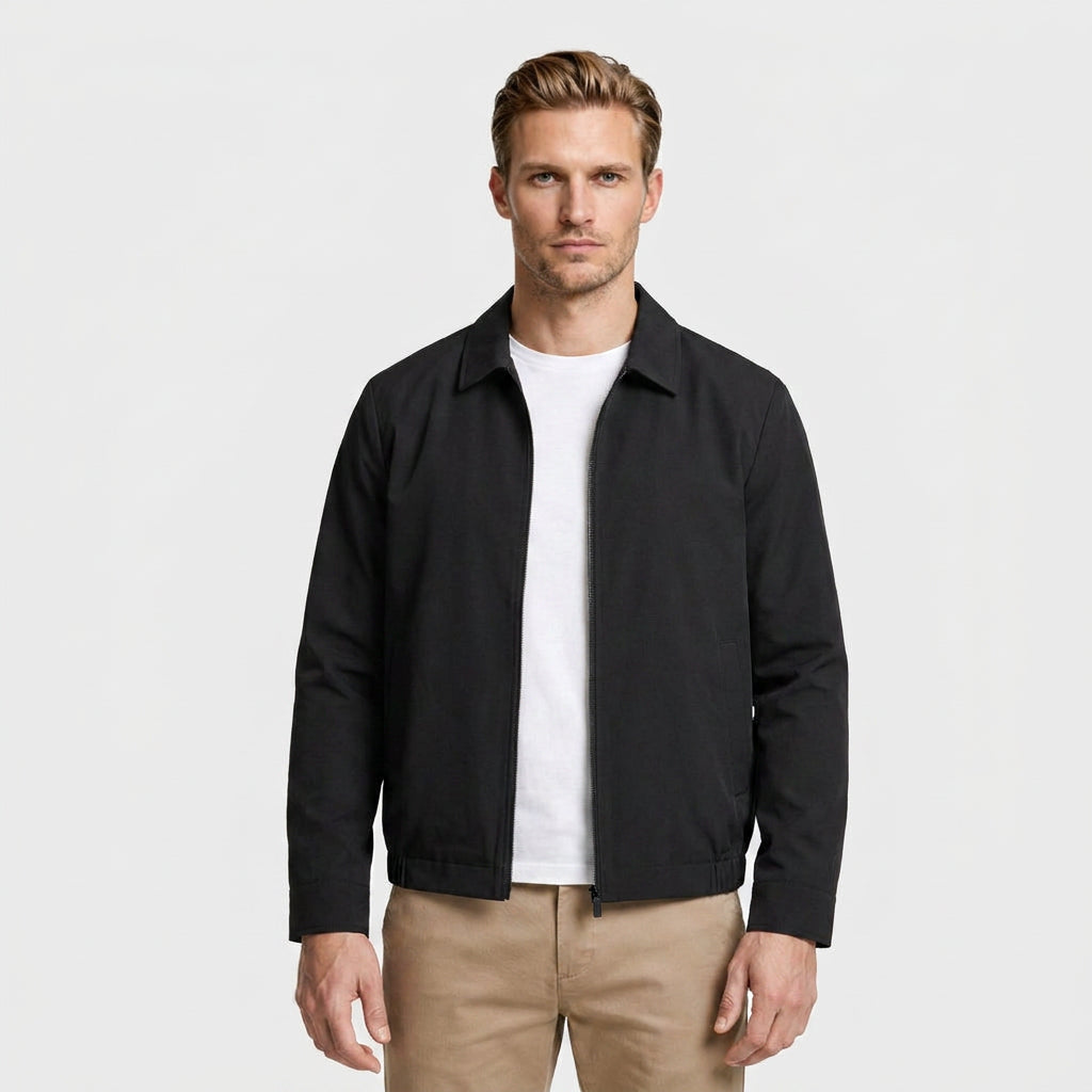 Harrington Jacket Full Zip Spread Collar for Men