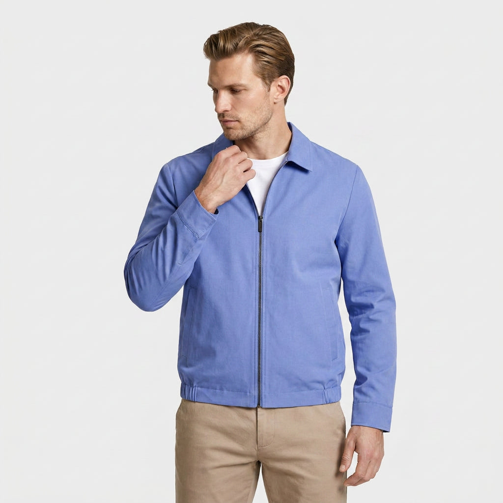 Harrington Jacket Full Zip Spread Collar for Men