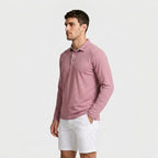 Long Sleeve Waffle Texture Polo Regular Fit for Men