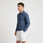 Long Sleeve Waffle Texture Polo Regular Fit for Men