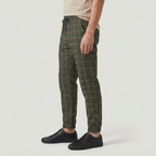 Windowpane Check Jogger Pants Elasticated Waist for Men