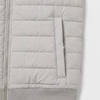 Quilted Bomber Vest Full Zip Ribbed Collar for Men