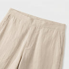 Linen Mandarin Collar Shirt And Shorts Set for Men