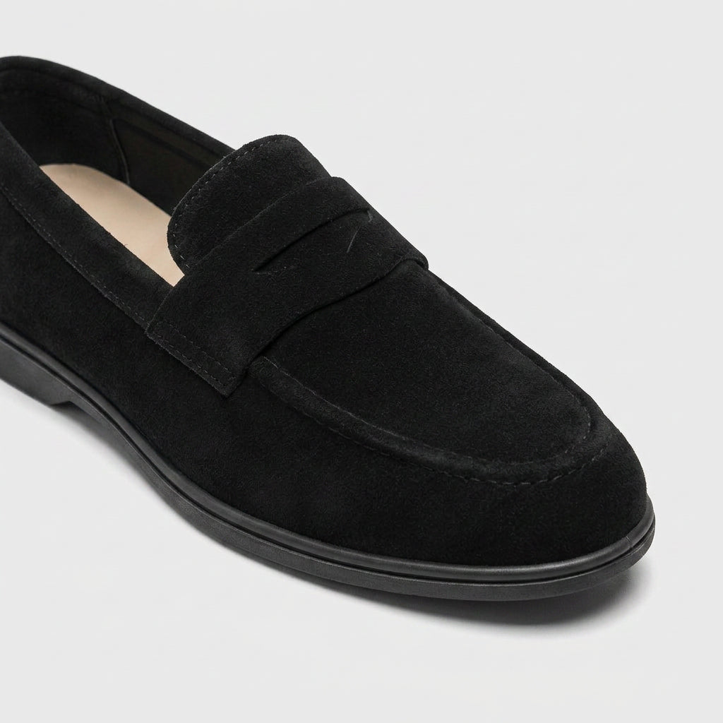 Suede Penny Loafer Classic Leather Sole for Men