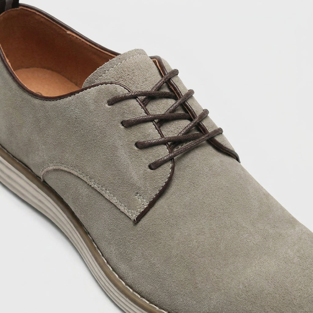 Suede Derby Shoe Contrast Sole Lace-Up for Men