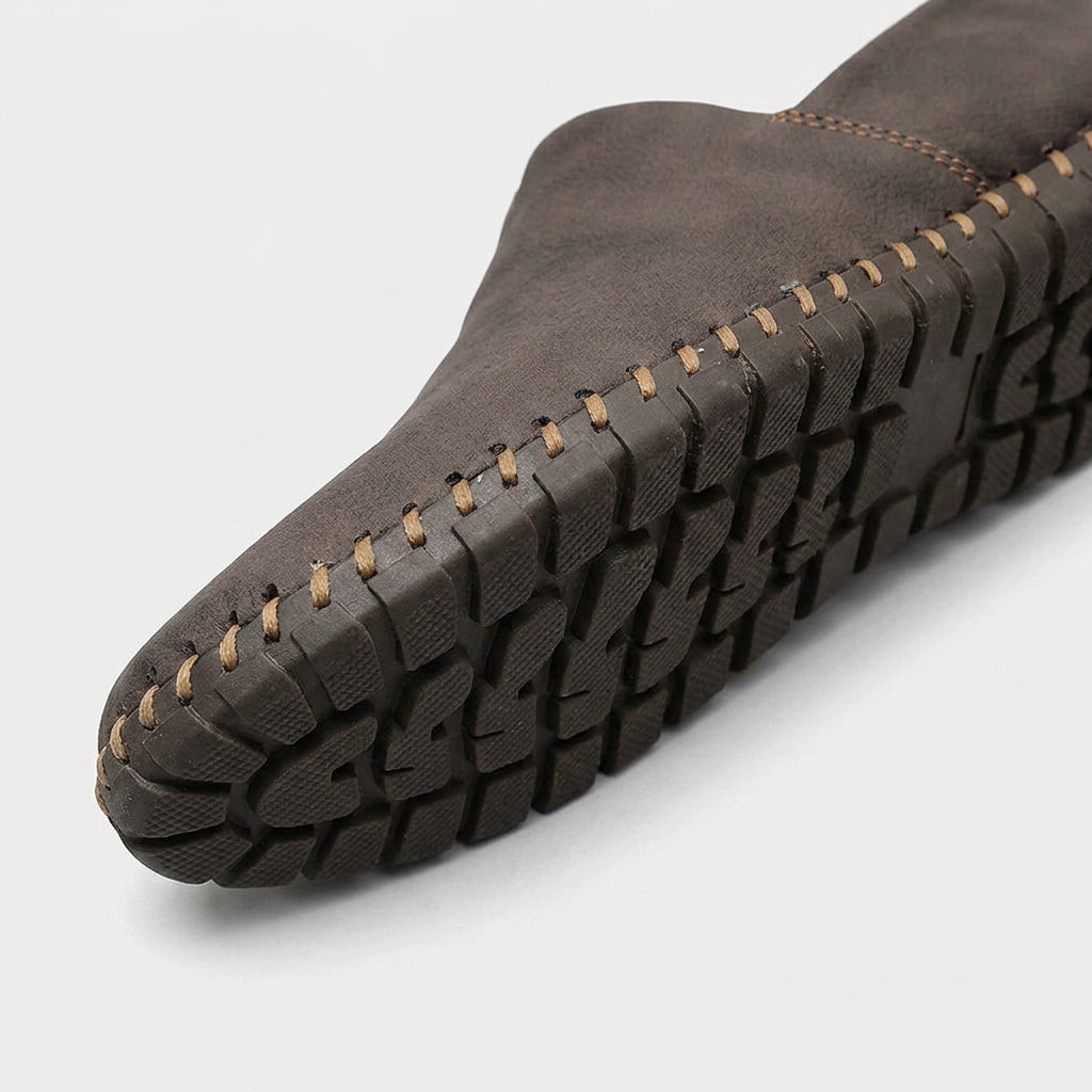 Leather Slip-On Loafer Woven Sole for Men