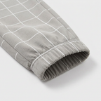 Windowpane Check Jogger Pants Elasticated Waist for Men