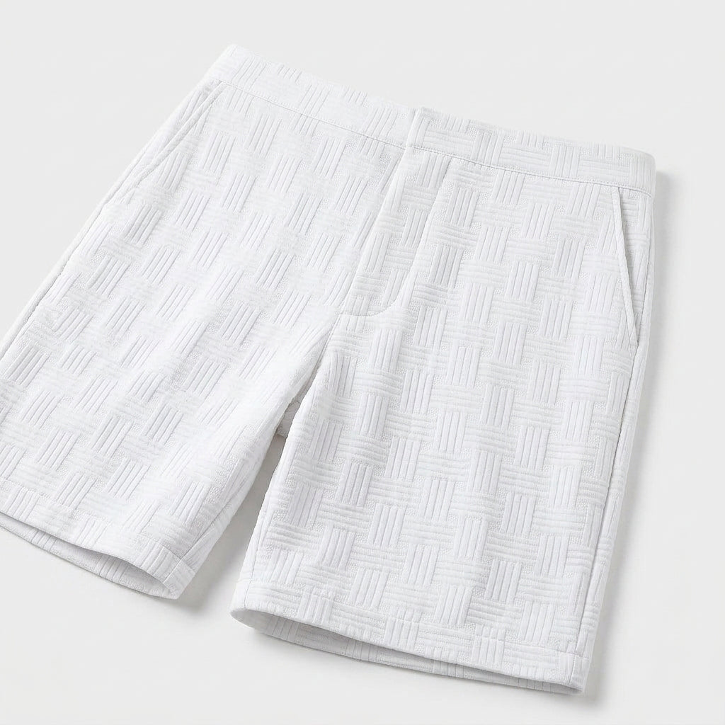 Textured Weave Two-Piece Vest and Shorts Set for Men