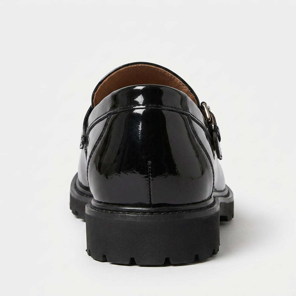 Patent Leather Tassel Loafers Chunky Sole for Men