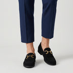 Suede Loafer Gold Chain Bit Hardware for Men