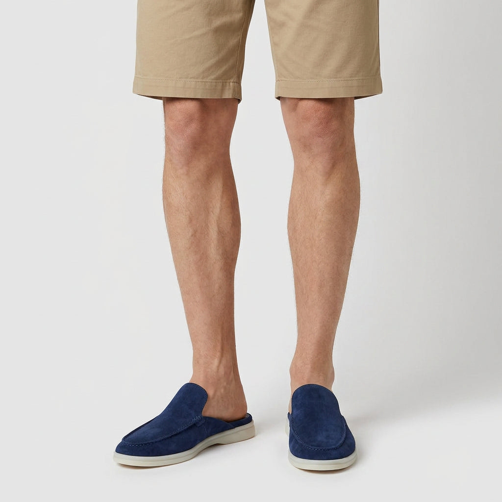 Suede Mule Loafer Apron Toe Platform Sole for Men