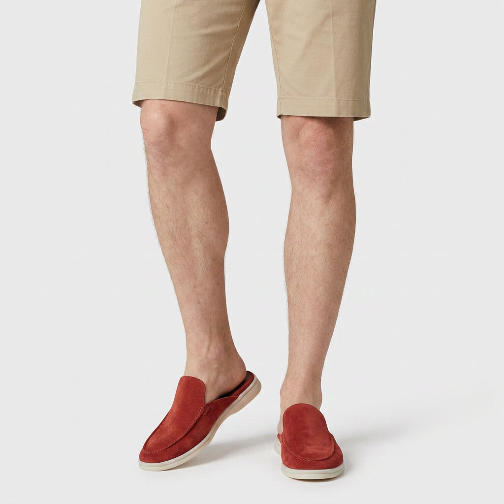 Suede Mule Loafer Apron Toe Platform Sole for Men