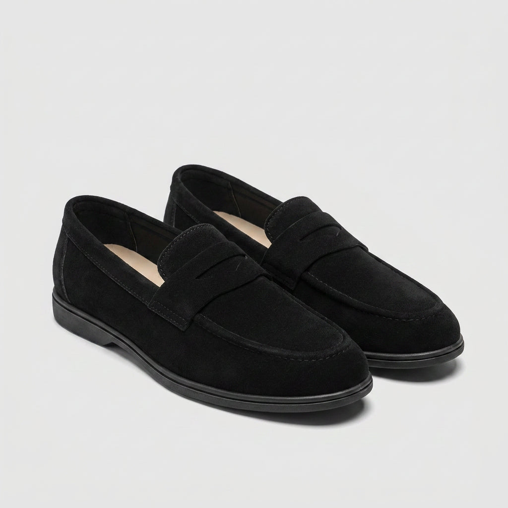 Suede Penny Loafer Classic Leather Sole for Men