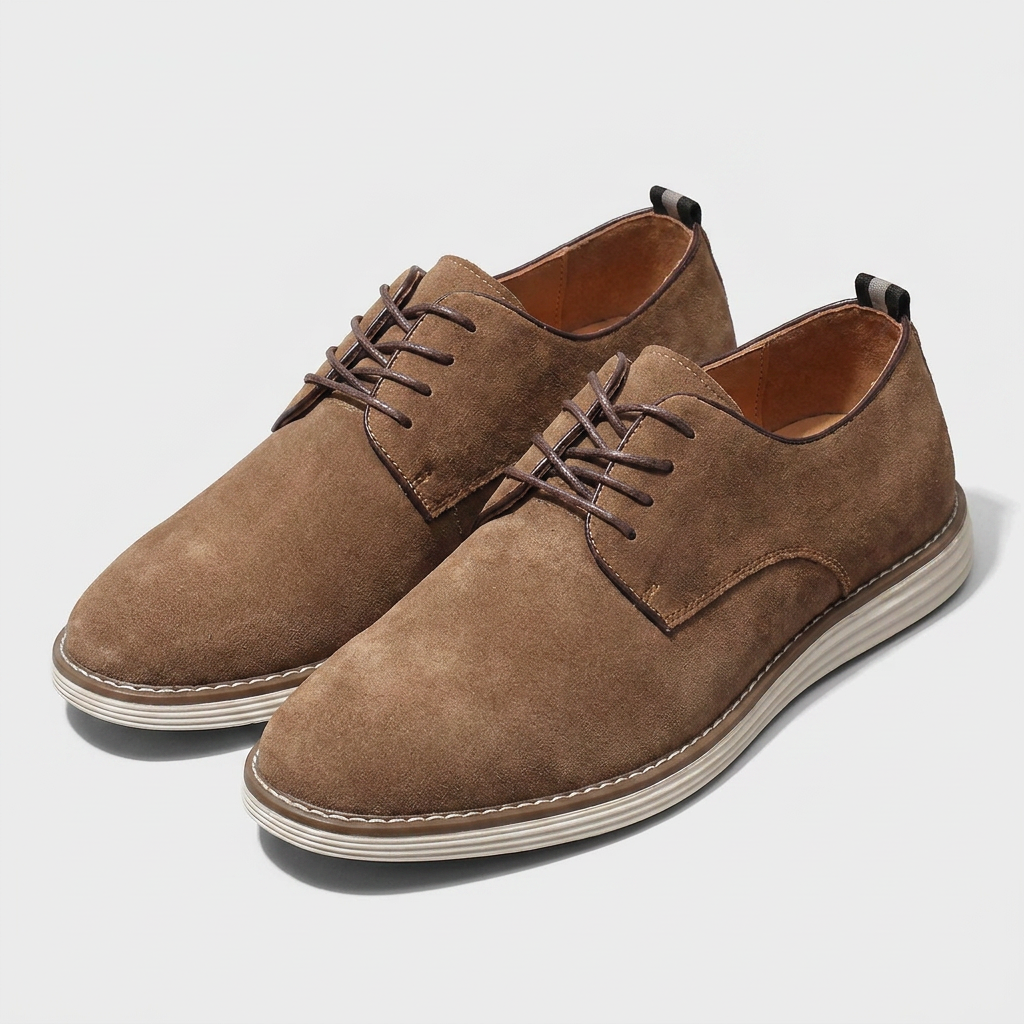 Suede Derby Shoe Contrast Sole Lace-Up for Men