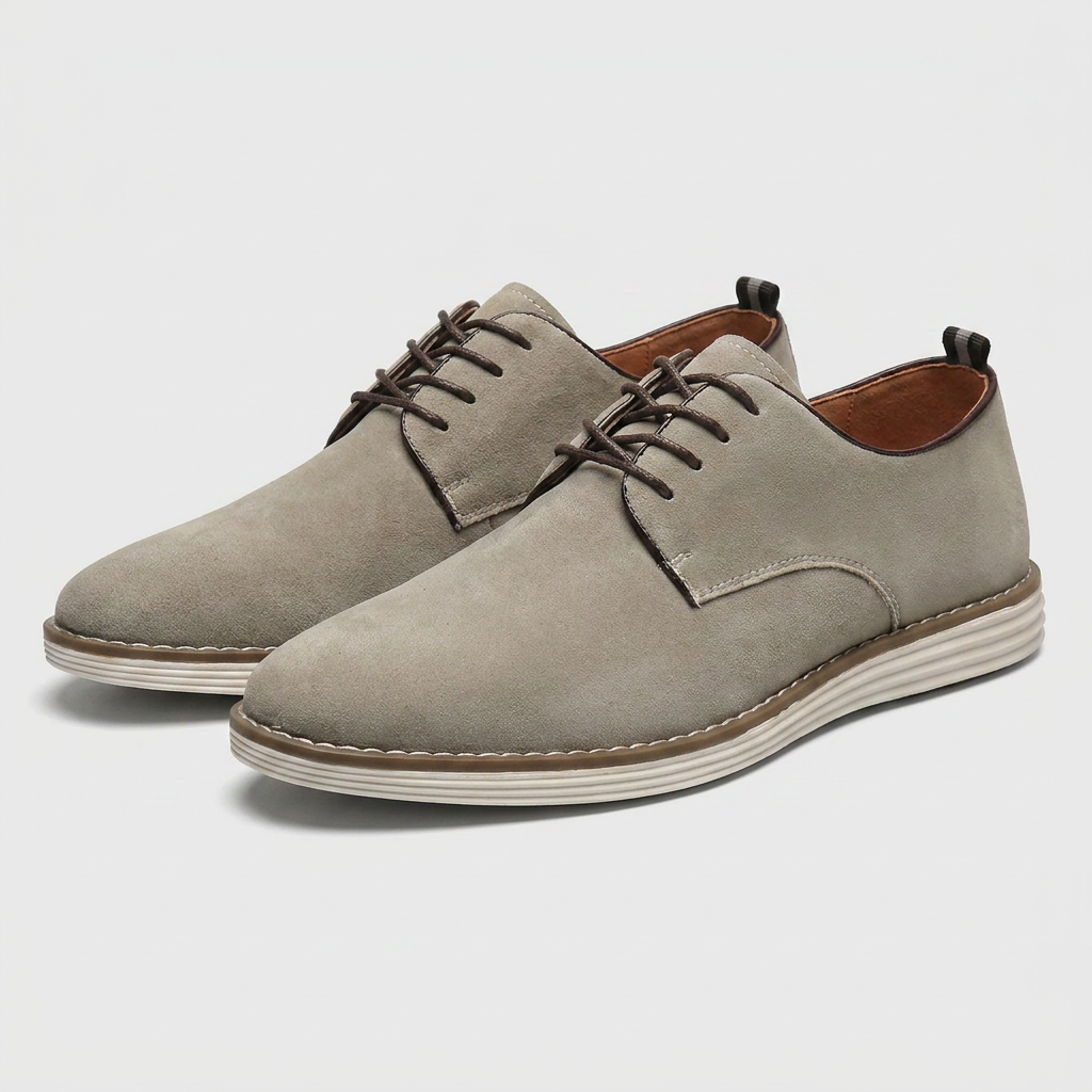 Suede Derby Shoe Contrast Sole Lace-Up for Men