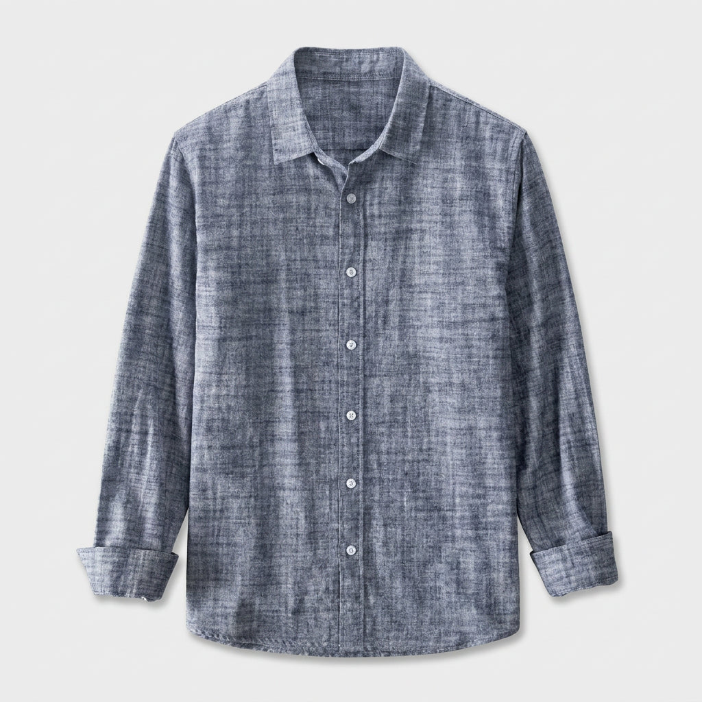 Linen Long Sleeve Shirt Relaxed Fit for Men