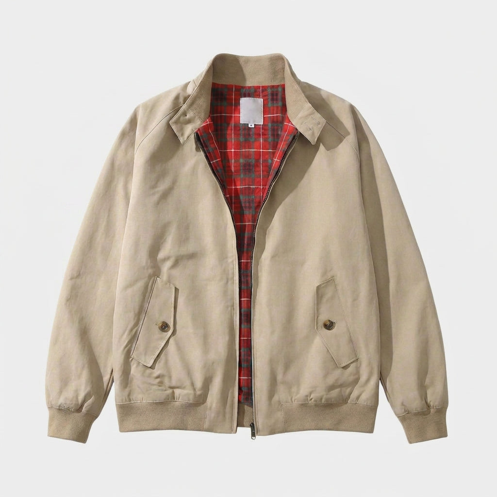 Harrington Jacket with Tartan Lining for Men