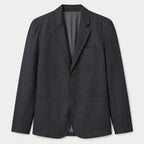 Linen Blazer Notch Lapel Patch Pockets for Men