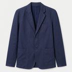 Linen Blazer Notch Lapel Patch Pockets for Men