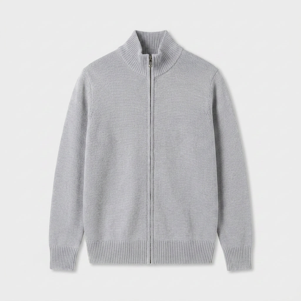 Zip-Up Cotton Cardigan Regular Fit for Men