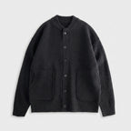 Wool Blend Bomber Cardigan Patch Pockets Button Front for Men
