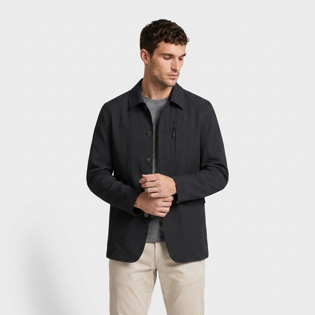 Field Jacket with Zip Chest Pocket for Men