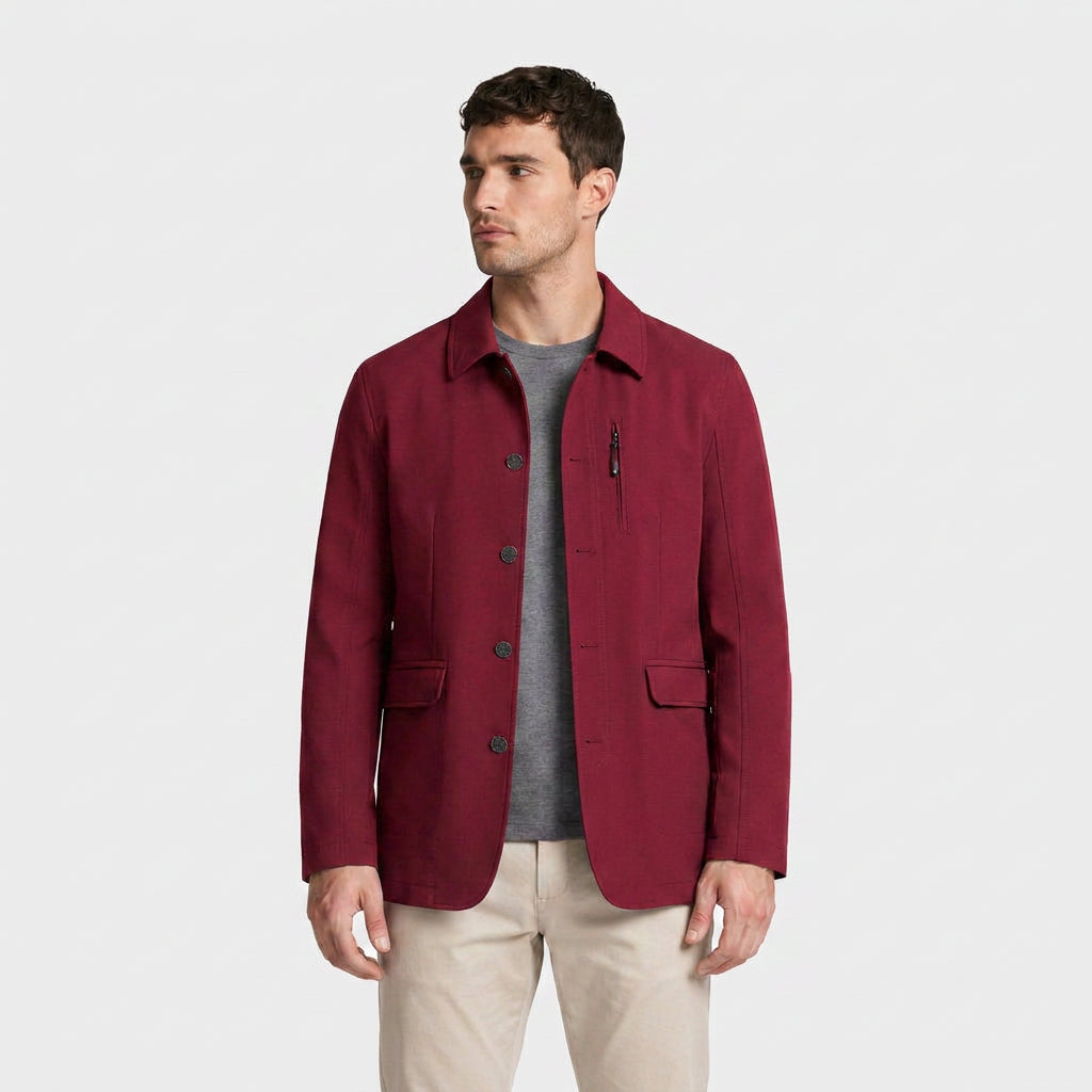 Field Jacket with Zip Chest Pocket for Men
