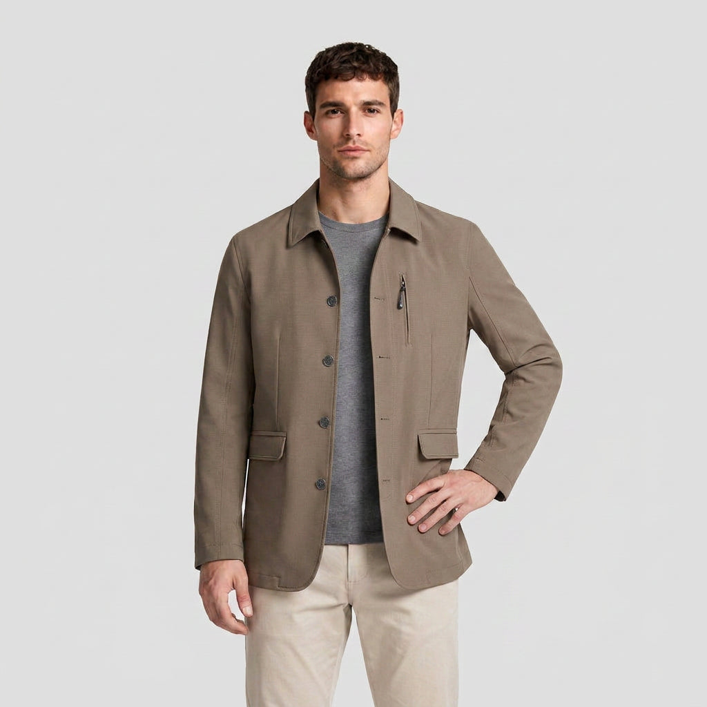 Field Jacket with Zip Chest Pocket for Men
