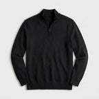 Quarter Zip Knit Sweater Ribbed Cuffs And Hem for Men