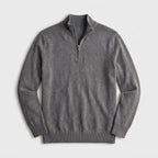 Quarter Zip Knit Sweater Ribbed Cuffs And Hem for Men