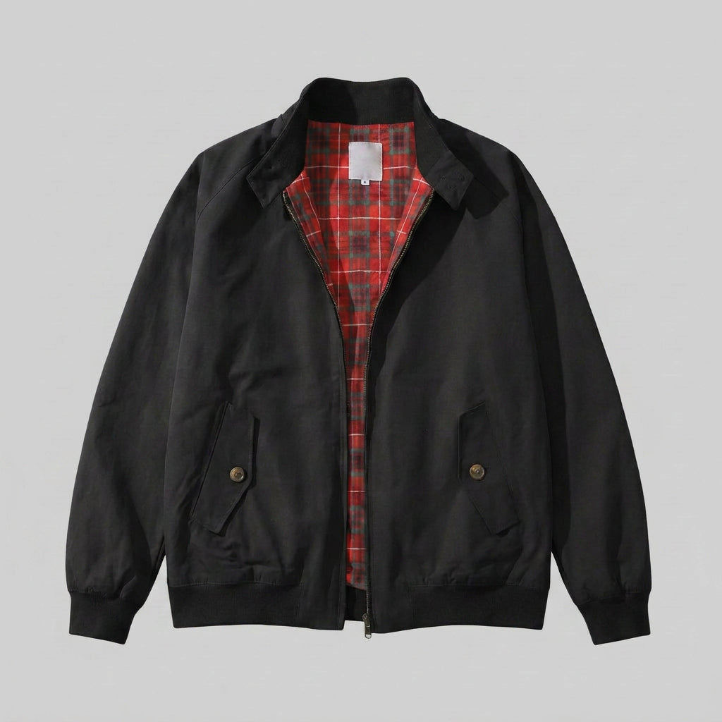 Harrington Jacket with Tartan Lining for Men