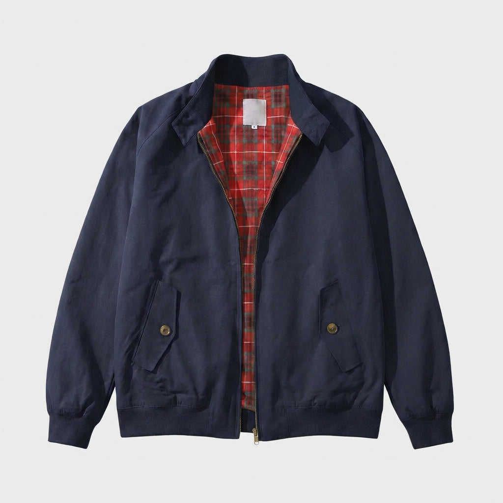 Harrington Jacket with Tartan Lining for Men